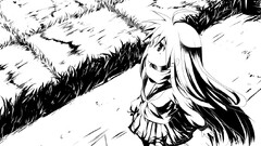 anime girls lucky star izumi konata monochrome Anime