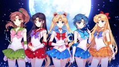 anime girls moon Anime