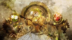 anime girls original characters blonde closed eyes