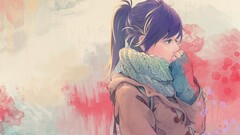 anime girls original characters ponytail scarf Anime tyc001x