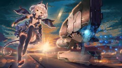 anime girls original characters silver hair yellow eyes Anime