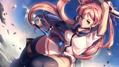 anime girls original characters thigh highs blue eyes Anime