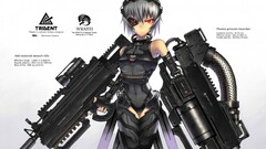 anime girls original characters weapon gia Anime machine gun
