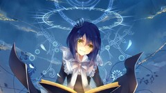 anime girls pause Dhiea Seville blue hair short hair