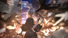 anime girls Pigeons Birds Anime