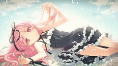 anime girls pink hair pink eyes Anime