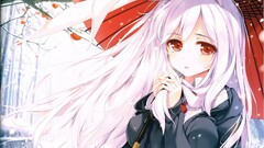 anime girls red eyes purple hair long hair big boobs boobs Anime