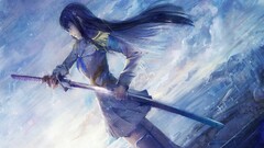 anime girls sword Katana long hair Anime Kill la Kill black hair
