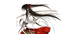 anime girls sword miko Anime