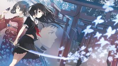 anime girls sword schoolgirl Anime