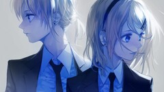 anime girls tie face Anime Profile vocaloid kagamine len