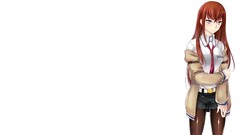 anime girls tie redhead Simple Background white background