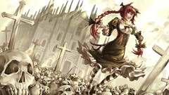 anime girls touhou kaenbyou rin Anime skull fantasy girl