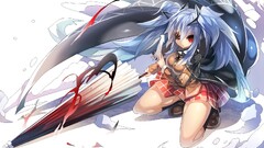 anime girls umbrella video games Senran Kagura skirt yagyuu