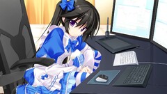 anime girls visual novel Anime mecha con computer keyboards