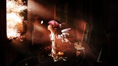 anime girls wings closed eyes touhou mystia lorelei Anime