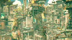 Anime imperial boy fantasy city cityscape