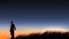 Anime landscape anime boys dark outdoors sky