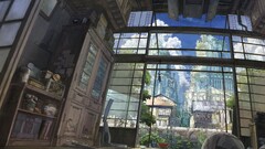 Anime landscape House indoors cityscape melons