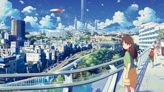Anime landscape Japan anime girls