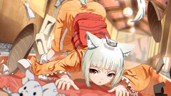 Anime mice anime girls bent over red eyes tail