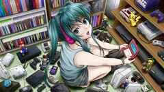 Anime nintendo hatsune miku vocaloid anime girls headphones link