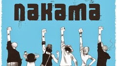 Anime One Piece arms up cyan cyan background