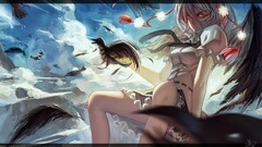 Anime red eyes shameimaru aya touhou Birds angry anime girls