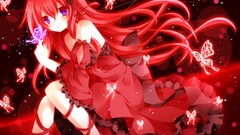 Anime redhead long hair