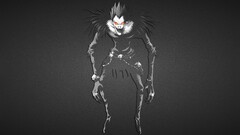 Anime selective coloring glowing eyes death note