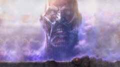 Anime shingeki no kyojin sky face creature 2D Colossal Titan