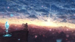 Anime sky sunlight anime girls clouds