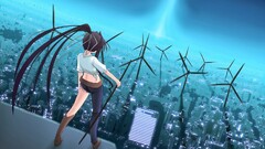 Anime to aru majutsu no index Kanzaki Kaori wind turbine cyan