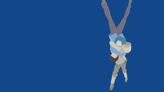 anime vectors anime girls Minimalism blue background