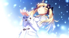 Anime visual novel blonde twintails artwork anime girls