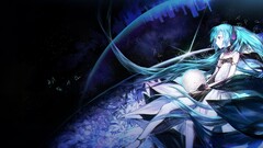 Anime vocaloid hatsune miku blue hair anime girls cyan hair