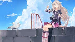 Anime vocaloid IA (Vocaloid) Pigeons clouds anime girls Women
