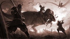 Anime warrior fantasy art Dinosaurs