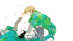 Anime Women Men kneeling