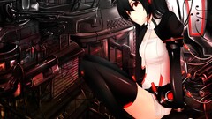 Anime Zatsune Miku vocaloid anime girls stockings sitting legs