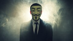 Anonymous Legion revolution frontal view Guy Fawkes mask mask