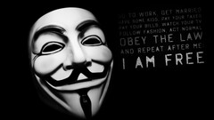 Anonymous mask black quote monochrome text