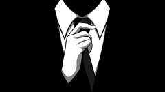 Anonymous monochrome suits tie Minimalism artwork