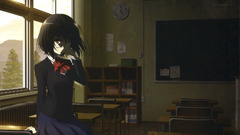Another misaki mei anime girls school Anime dark hair clocks