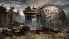 apocalyptic artwork cityscape ruin wreck