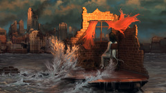 apocalyptic cityscape ruin artwork