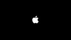 apple inc black Minimalism logo Simple Background