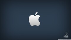 apple inc logo blue background