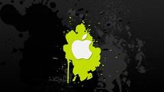 apple inc logo paint splatter selective coloring digital art