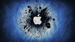 apple inc paint splatter logo grunge
